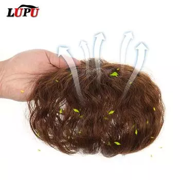 Синтетические волосы LUPU с челкой, натуральные черные, коричневые заколки для наращивания волос, термостойкое волокно для женщин 5CM*9CM