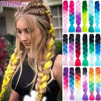 Синтетические вязанные крючком косы в Jumbo плетении волос 24 дюйма 100 г/шт. чистый цвет в наращивании волос