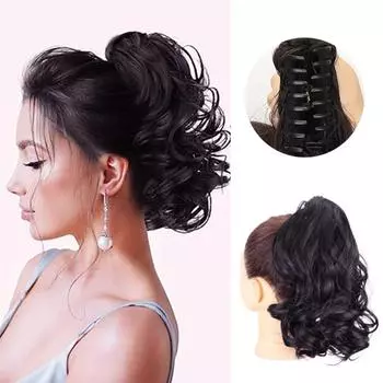 Синтетический 12-дюймовый синтетический хвост MISSQUEEN с короткими волнами, натуральный темный парик для женщин, одежда для косплея, парик 30cm