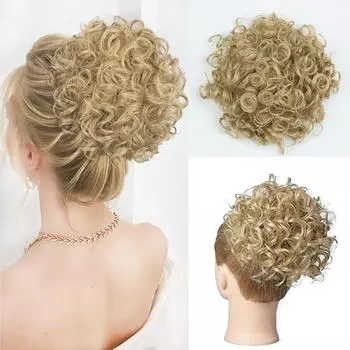 Синтетический эластичный шнурок XINRAN, свободные волнистые вьющиеся хвостики, наращивание коротких вьющихся волос, пучок для женской одежды 25cm