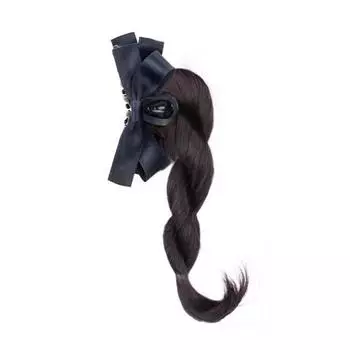 Синтетический бант-зажим для волос, твист-коса из ткани, короткая твист-коса, бант-зажим, твист-коса, женский Brown Black