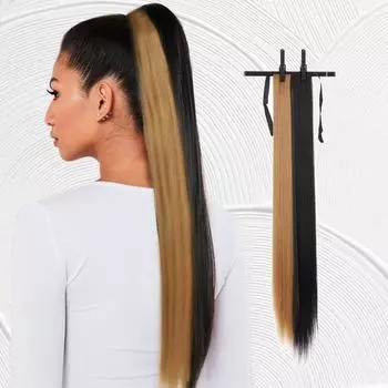 Синтетический цельный хвост, завязанный в наращивание волос Парик, завязанный в хвост, наращивание волос для женщин