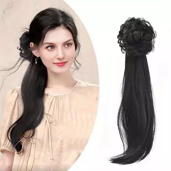Синтетический длинный вьющийся парик, новый китайский стиль, низкий хвост, заколка, парик, коса, древний стиль, хвост в национальном стиле Ханфу