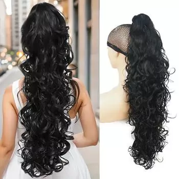 Синтетический хвост-когти, длинный вьющийся хвост-наращивание, элегантный для ежедневного использования, аксессуары для волос 50cm