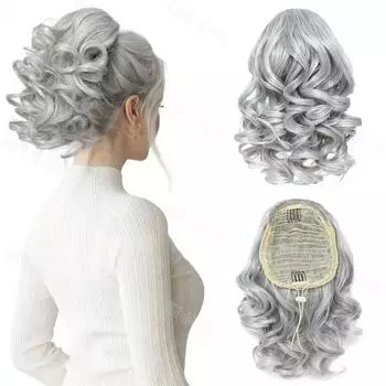 Синтетический хвост MISSQUEEN, короткий вьющийся хвост, наращивание волос на заколке, элегантные аксессуары для повседневного использования, аксессуары для волос 25cm