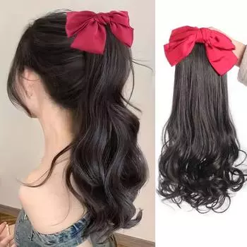 Синтетический хвост в стиле ретро с расческой, кудрявый пышный хвост в стиле европейской принцессы, заколка в хвост, натуральные накладные волосы для наращивания 10Inch чёрный