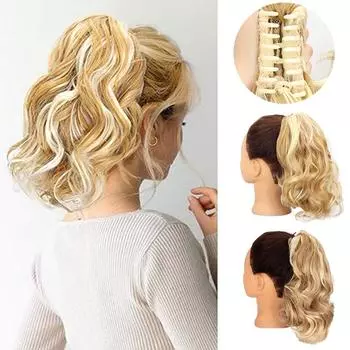 Синтетический хвостик MERISIHAIR с короткими волнами, 12 дюймов, термостойкий хвостик блондинки для женщин, повседневный косплей 30cm