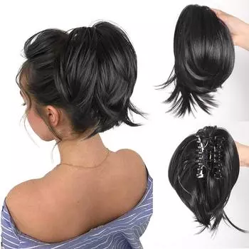 Синтетический клип, прямые волосы, круг, конский хвост, парик для женщин, конский хвост, короткие вьющиеся волосы, наращивание хвоста. Доступны различные цвета.