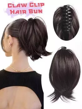 Синтетический коготь клип конский хвост наращивание 8 дюймов короткий вьющийся конский хвост накладные волосы для женщин повседневного использования 8inch