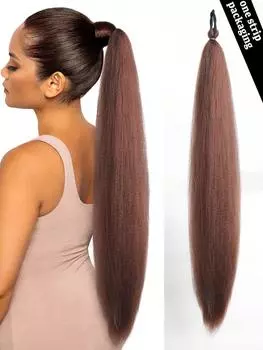 Синтетический конский хвост 1 упаковка косичек для наращивания, полноцветный конский хвост для наращивания, с эластичной резинкой, прямые гладкие волосы для наращивания 26inch