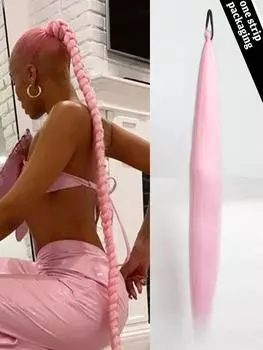 Синтетический конский хвост 1 упаковка косичек для наращивания, полноцветный конский хвост для наращивания, с эластичной резинкой, прямые гладкие волосы для наращивания 26inch