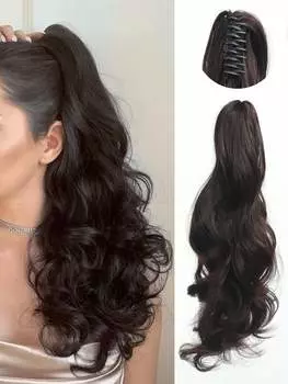 Синтетический конский хвост для наращивания 18 дюймов волнистый грушевидный цветок коготь зажим для шнурка конский хвост для женщин конский хвост ежедневное использование 18inch