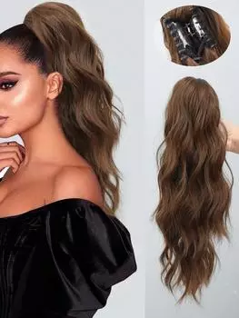 Синтетический конский хвост наращивание 18 дюймов шнурок коготь клип на длинный вьющийся волнистый конский хвост шиньон для женщин ежедневное использование 18inch