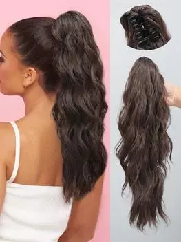 Синтетический конский хвост наращивание 18 дюймов шнурок коготь клип на длинный вьющийся волнистый конский хвост шиньон для женщин ежедневное использование 18inch