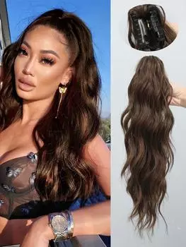 Синтетический конский хвост наращивание 18 дюймов шнурок коготь клип на длинный вьющийся волнистый конский хвост шиньон для женщин ежедневное использование 18inch