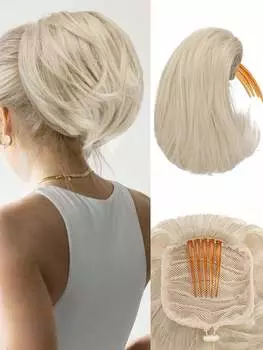 Синтетический короткий конский хвост 6-дюймовый пучок волос расческа зажим для волос пучок волос регулируемый шнурок конский хвост синтетический кусок волос женский удлинитель 6inch