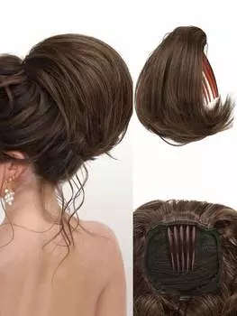 Синтетический короткий конский хвост 6-дюймовый пучок волос расческа зажим для волос пучок волос регулируемый шнурок конский хвост синтетический кусок волос женский удлинитель 6inch