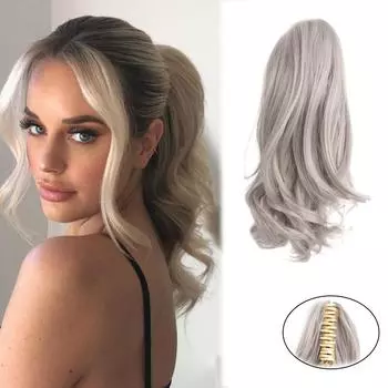 Синтетический короткий вьющийся парик с хвостиком с наращиванием и натуральной заколкой для волос для удобства ношения и создания пышных волос для женщин