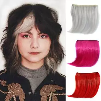 Синтетический красочный парик XINRAN с челкой, термостойкие наращивание волос с коротким изгибом, толстый парик для женщин, повседневного использования 13cm