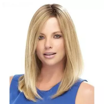 Синтетический парик блондинки с челкой, естественная прическа для женщин, прямые волосы, повседневный костюм на Хэллоуин, парик, термостойкий парик золотисто-коричневый