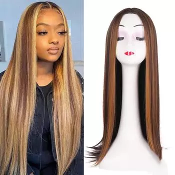 Синтетический парик Bybrana, парик с омбре, медовый блондин, прямые парики, парик для повседневной вечеринки, косплей, термостойкое волокно 70cm