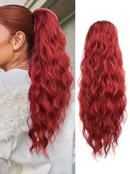Синтетический парик, длинный, вьющийся, волнистый, для наращивания волос в виде конского хвоста, 20 дюймов, накладные волосы в виде конского хвоста для женщин, для женщин, для ежедневного использования 20inch