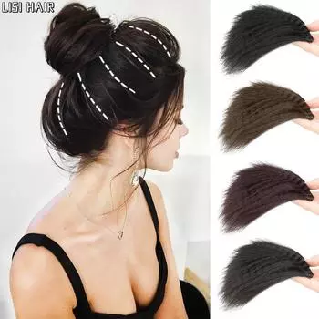 Синтетический парик MISSQUEEN с текстурой кукурузных усов на клипсе в верхней части черепа для женщин, для косплея 20cm