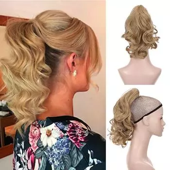 Синтетический парик с конским хвостом, женский хвост, вьющиеся волосы, груша, парик с большой волной, высокотемпературный шелковый хвост