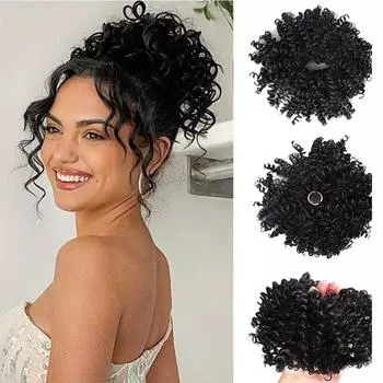 Синтетический парик с винтом, повязка на голову, женская мода, контракт, грязный, пушистый, натуральный винт, повязка на голову 12CM