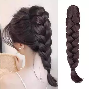 Синтетический парик с высоким хвостом WTB, женская коса, высокий хвост, заколка, длинные вьющиеся волосы, заплетенные наполовину, натуральные плетеные волосы