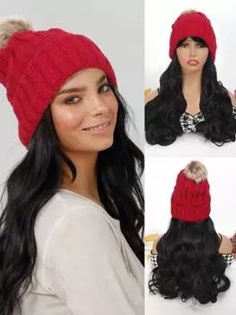 Синтетический парик, волнистые длинные волосы, красная шапочка, подходит для ежедневного использования женщинами. 18inch