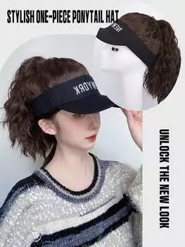 Синтетический парик-шляпа из кукурузных волос темно-коричневого цвета, 12-дюймовый парик-солнцезащитный, удлиненные вьющиеся волосы 12inch