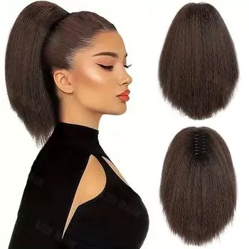 Синтетический прямой хвост MERISIHAIR, наращивание парика с прямыми когтями, натуральный пушистый хвост для женщин, повседневная одежда 30cm