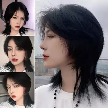 Синтетический пушистый кефаль головной тип короткий парик модные наращивание волос персонализированные аксессуары для волос для женщин мужчин инструмент для укладки волос