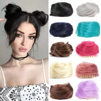 Синтетический зажим для когтей, шиньон для наращивания волос, пучок для волос, грязный прямой шиньон, на клипсе, прическа, булочка в виде пончика, фрикадельки, аксессуары для волос