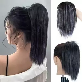 Синтетический зажим для волос MISSQUEEN, беспорядочный пучок для наращивания волос, пушистый пучок для волос, натуральный парик для женской одежды 25cm