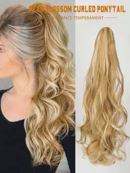 Синтезируйте 18-дюймовый хвостик с когтями и волнами для удлинения женского парика с конским хвостом 18inch