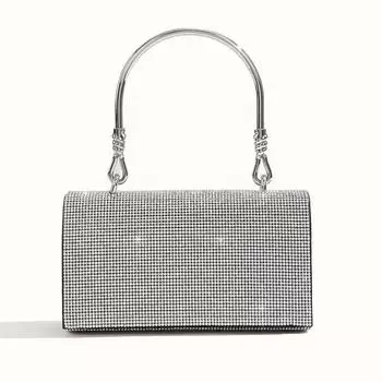 Сияющая бриллиантовая сумочка, легкая роскошная вечерняя сумка, платье, сумка на запястье
