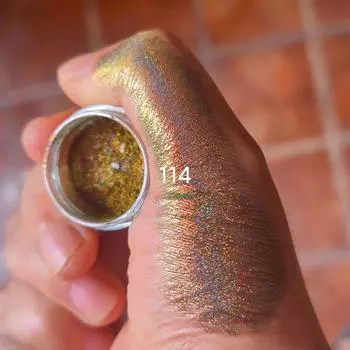 Сияющая пудра для век MultiChrome Eyeshadow Powder Rainbow Glitter Color Shift Eyeshadow Nail 114