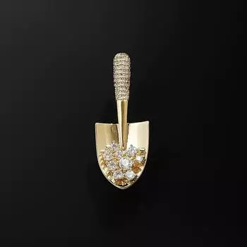 Сияющая золотая брошь-лопатка с бриллиантами, женская изысканная брошь High-End Sense, персонализированный корсаж, Niche Design Sense, аксессуары Anti-Light Pin