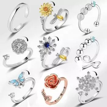 Сияющее креативное вращающееся кольцо в виде розы для женщин, нежный и элегантный подарок для хороших друзей, ювелирные изделия тонкой работы, современные тенденции моды