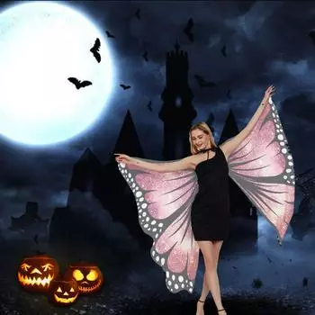 Сияющее звездное небо, костюм с крыльями бабочки, костюм для взрослых на Хэллоуин, накидка-бабочка, костюм-фея, женская накидка, наряд для Хэллоуина, аксессуар для костюма