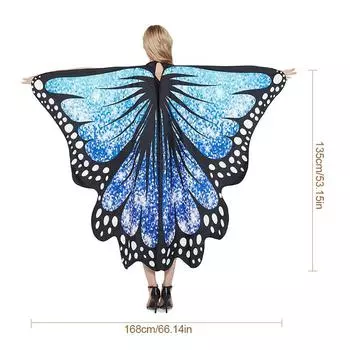 Сияющее звездное небо, плащ с бабочкой, костюм для Хэллоуина, костюм, аксессуар, шаль с бабочкой
