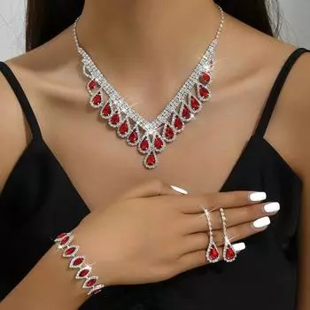 Сияющие серьги, ожерелье со стразами, свадебный комплект украшений из кристаллов, банкет чёрный