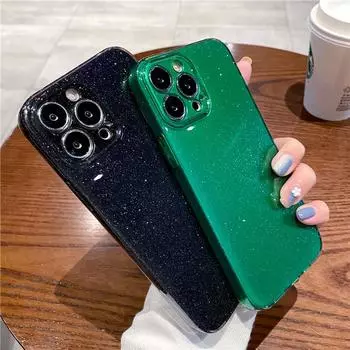 Сияющий блестящий противоударный чехол для телефона Iphone 14 13 11 12 Pro Max Xr Xs Max 13pro, мягкий силиконовый бампер, защитный чехол для линз For iPhone XR