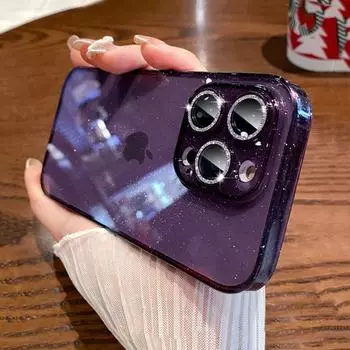 Сияющий блестящий прозрачный чехол для телефона Iphone 14 13 12 Pro Max 14 Plus 14pro ультратонкий прозрачный мягкий защитный чехол для камеры For iPhone 14Plus