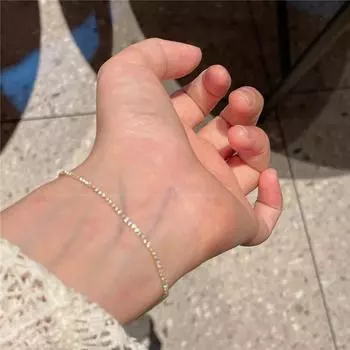 Сияющий ультратонкий браслет первой линии Starlight Ins Style, повседневный Джокер, высококачественный ремешок для переноски, изысканный браслет Copper zirconium 14K золотой