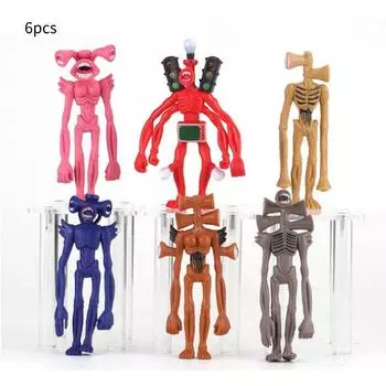 Siren Head 6pcs Mini Figure Toy Set Birthday Party Accessories Topper Cake Decor