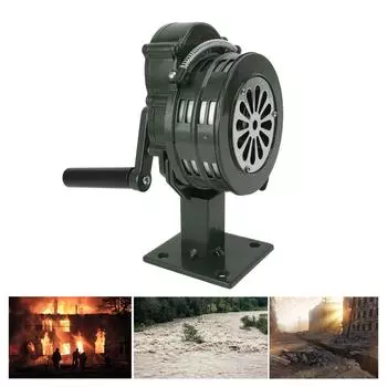 Сирена с ручкой из алюминиевого сплава 110 дБ громкая сигнализация воздушная тревога торнадо сирена роговая сигнализация для чрезвычайной ситуации зелёный