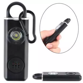 Сирена самообороны для женщин и девушек, персональный брелок, аварийная сигнализация против нападения со светодиодной подсветкой, персональная сигнализация самообороны 130 дБ белый